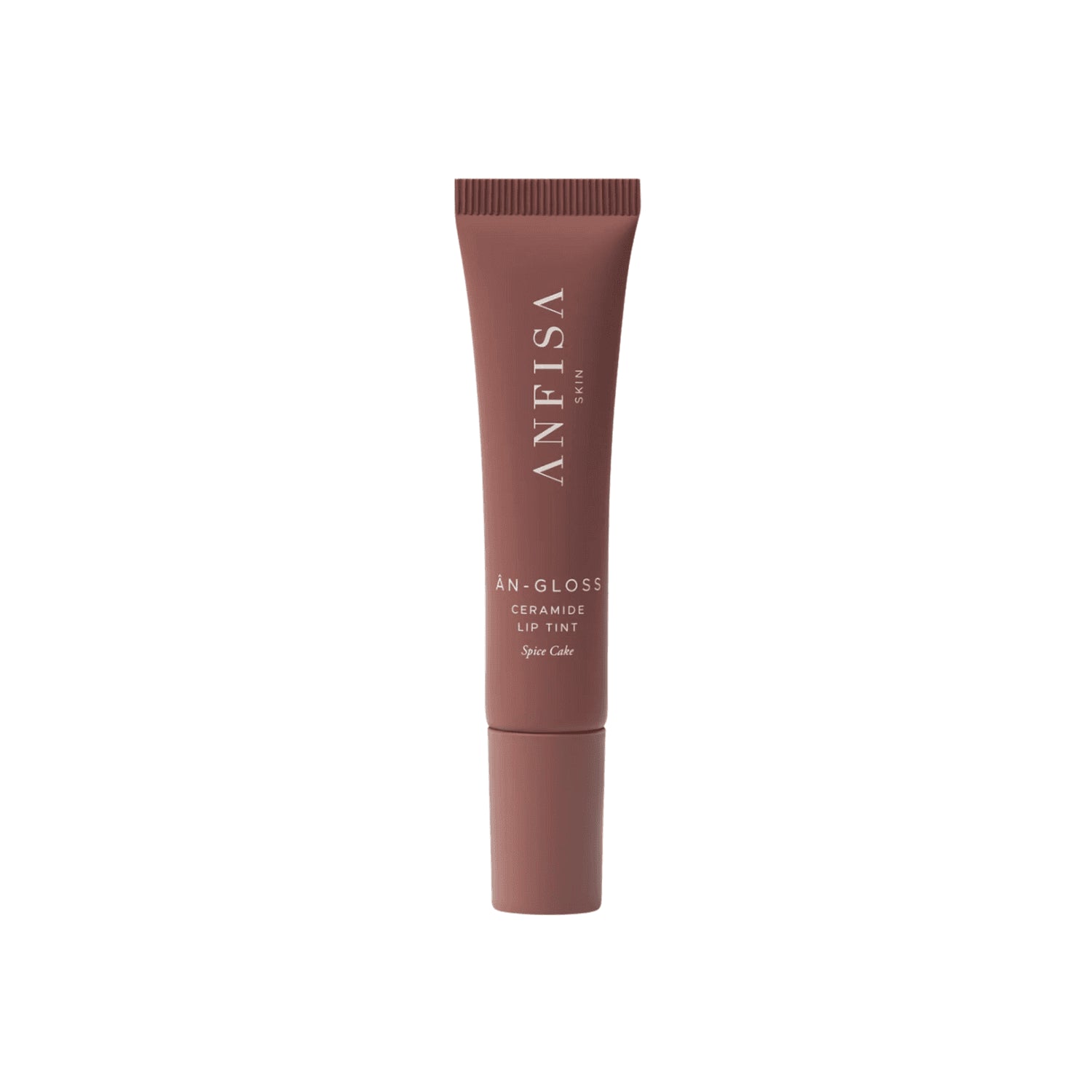ÂN-GLOSS Ceramide Spice Cake Lip Tint tube against a white background