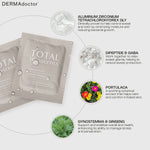 DERMAdoctor Total Transcents packaging with botanical elements and text on a white background