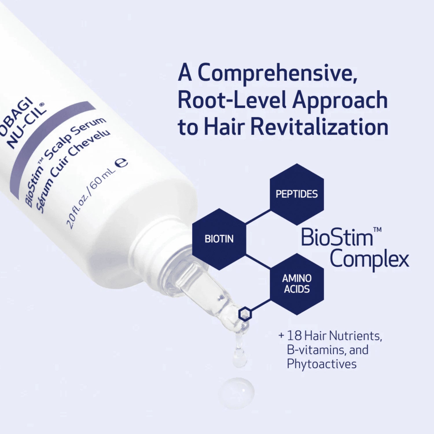 Obagi Nu-Cil BioStim Scalp Serum 60 mL with peptide, biotin and amino acid complex