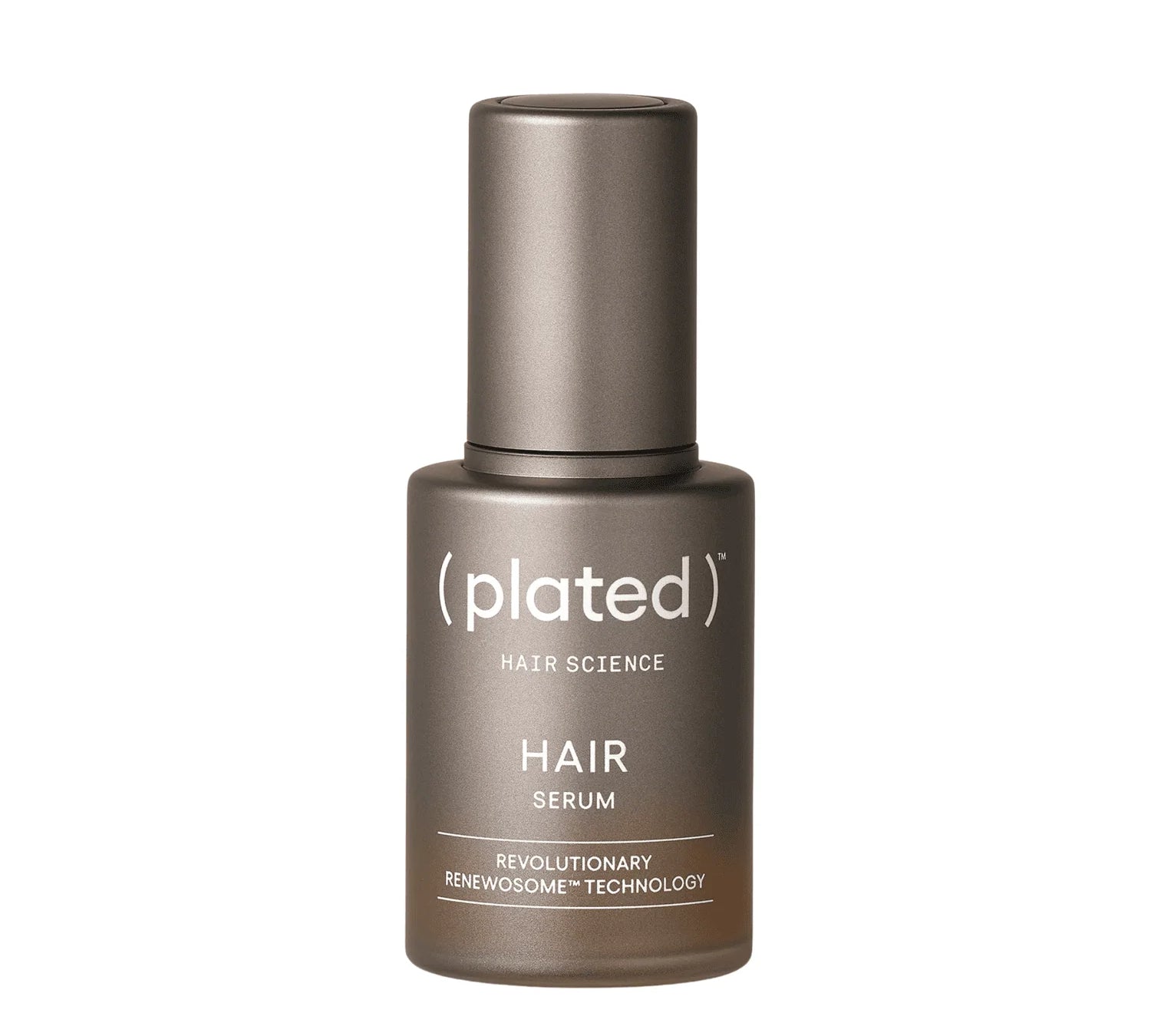 bottle of plated hair serum