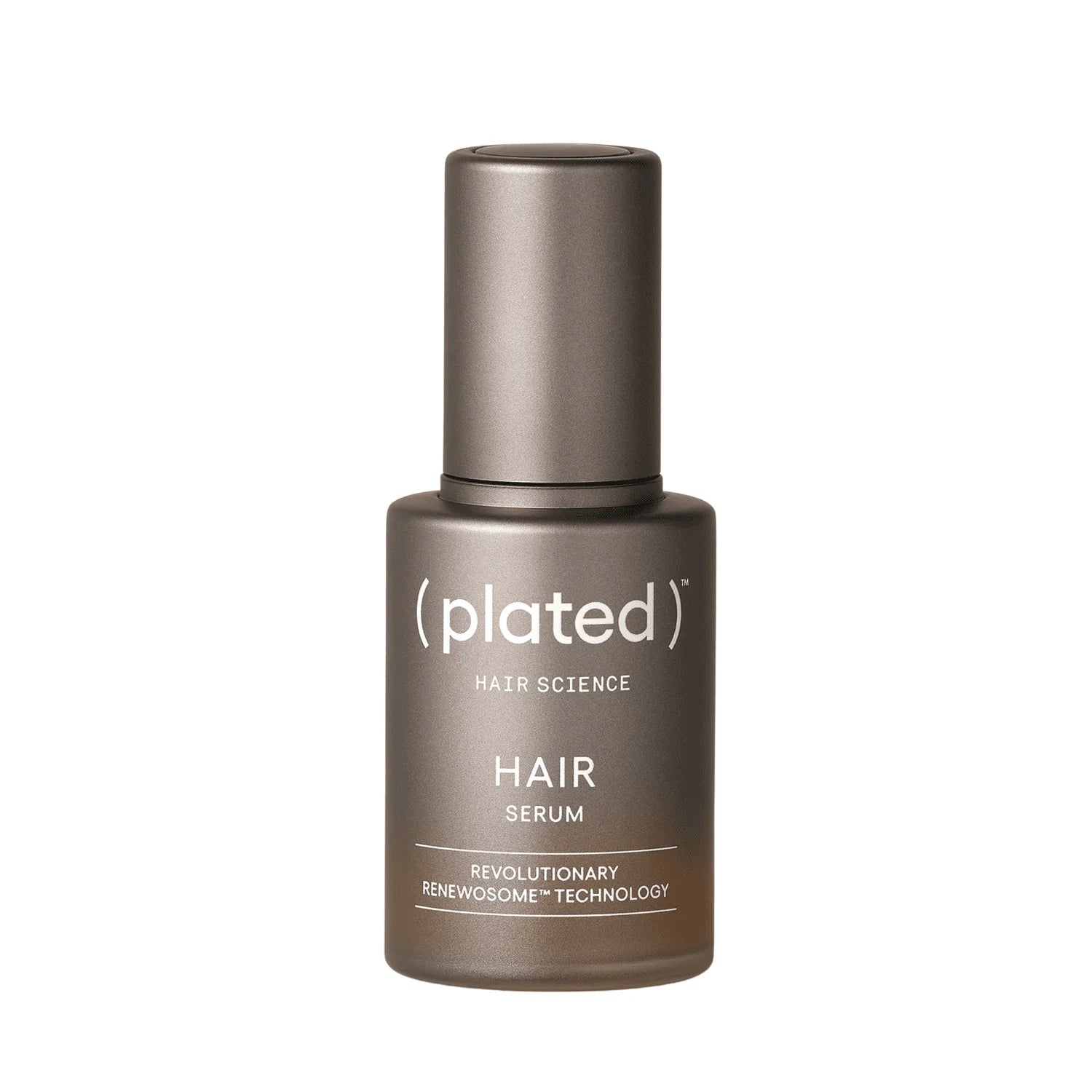bottle of plated hair serum